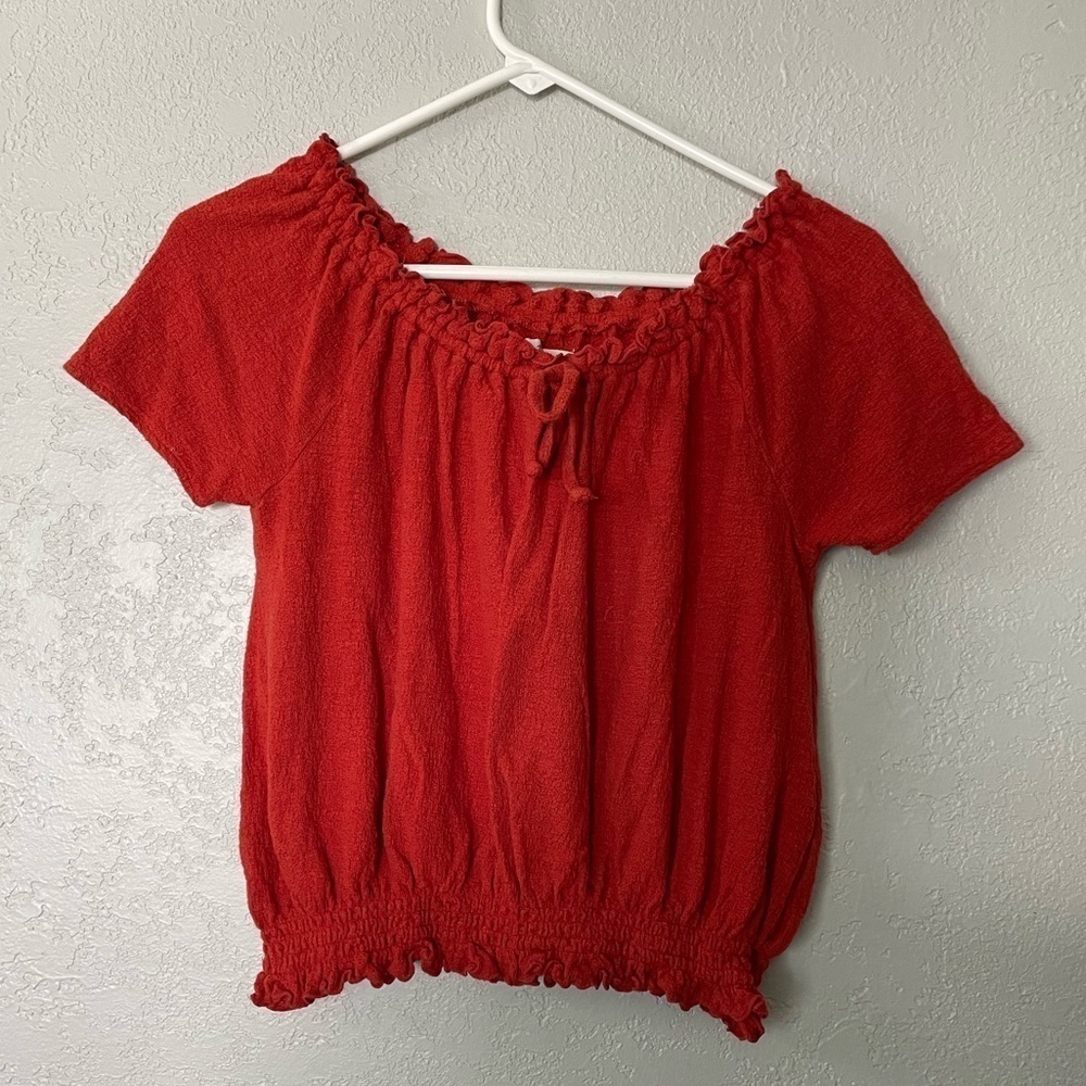 Madewell bright red/orange top